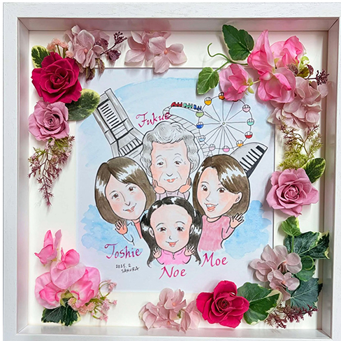 記念似顔絵（ピンク）