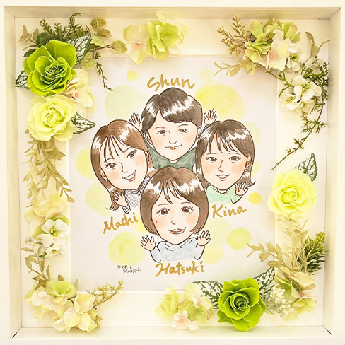 記念似顔絵（グリーン）